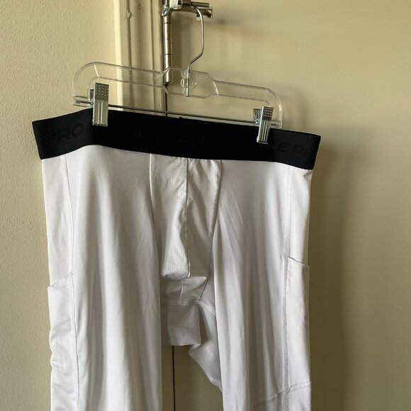 Nike Men's Pro Dri-FIT 3/4-Length Fitness White Tights XL - Picture 3 of 5